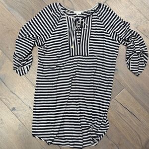 Shoshanna Navy Striped Coverup
